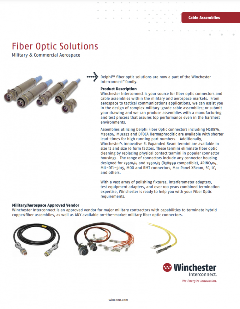 Fiber Assemblies by Winchester Interconnect Thumbnail